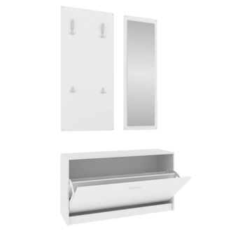 Berkfield Home 3-in-1 Shoe Cabinet Set White Engineered Wood