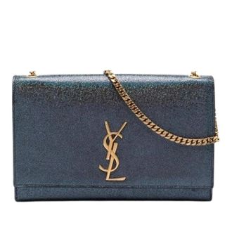 Saint Laurent Pre-owned The Kate Shoulder Bag - Dames - Vintage Clutch - Blauw - ONE Size - Leer - Vintage
