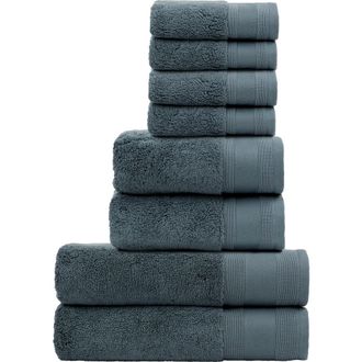 Christy Signature Luxury 100% Turkish Cotton 8 Piece Towel Set in Slate Blue at Nordstrom
