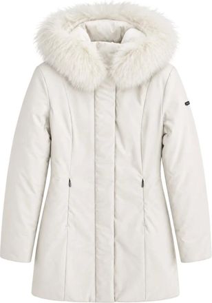 RefrigiWear Giubbotto con Pelliccia nel Cappuccio - - Coats - Donna - Bianco - L