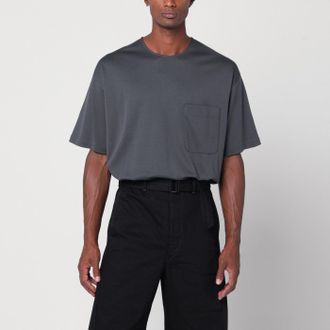 Christophe Lemaire Charcoal grey cotton and silk T-shirt