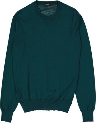 Herno Wollen Pullover - Heren - Ronde hals truien - Groen - L - Wol - Truien & Vesten
