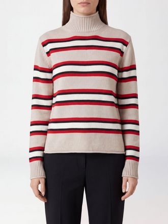 Semicouture Striped Turtleneck Jumper in 100% Virgin Wool with Ribbed Trims