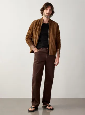 Le 31 Mens Genuine suede bomber jacket