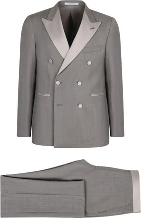 Tagliatore Pak met dubbele rij knopen en revers - Grijs