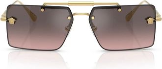Versace Sunglasses Ve2245 100258 Gold/Pink Gradient Gray Unisex