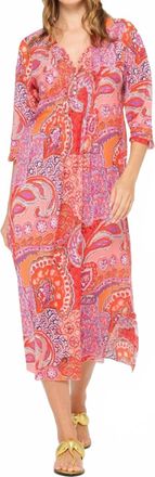 Oneseason Brazil Long Poppy Midi Dress In Coral