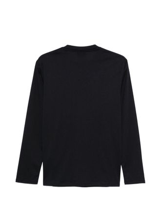 Emporio Armani Logo-Embroidered Cotton T-Shirt - Black