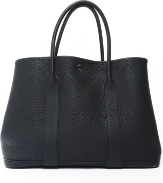 Herm&egrave;s Garden Black Negonda Leather Tote Bag (Pre-Owned)