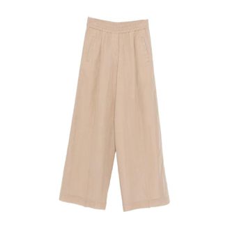 Brunello Cucinelli Wide Trousers, female, Beige, XS, Wide Trousers