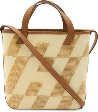 Herm&egrave;s Ecru Gold Toile H Leather Handbag Shoulder Bag Tote Bag (Pre-Owned)