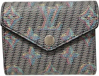 Louis Vuitton Monogram Blue Pink Yellow Leather Wallet (Bi-Fold) (Pre-Owned)