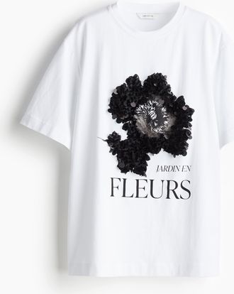 H&M Embellished T-shirt - White