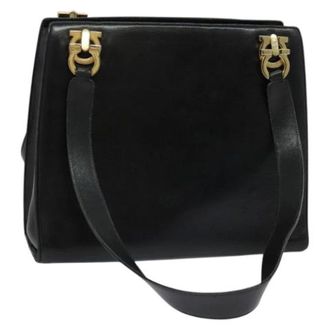 Ferragamo Tweedehands leren handtassen - Dames - Pre-owned - Zwart - Maat: ONE Size Leer