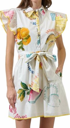 Sugarlips Ruffle Collared Mini Dress In Island Fruit