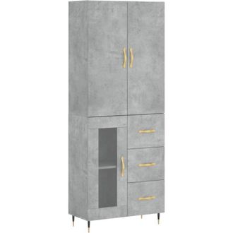 vidaXL Highboard Concrete Grey 69.5x34x180 cm Engineered Wood Vidaxl