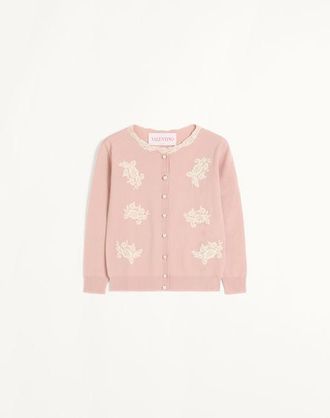 Valentino Embroidered Cardigan With Lace Inserts Wo