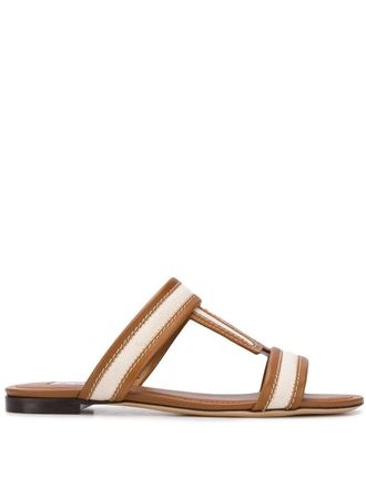 Tod's canvas insert sandals - Brown