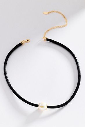 Anthropologie Cord Necklace with Pearl