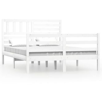 Berkfield Home Bed Frame White Solid Wood 160x200 cm