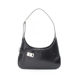 Ferragamo Pre-owned Shoulder Bags, female, Black, Size: ONE SIZE Pre-owned Gancini Leather Shoulder Bag