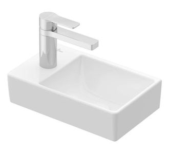 Villeroy & Boch Avento - Lavamanos 36x22 Cm, Sin Rebosadero, 1 Orificio Para El Grifo A La Izquierda, Ceramicplus, Blanco Alpino 43003rr1