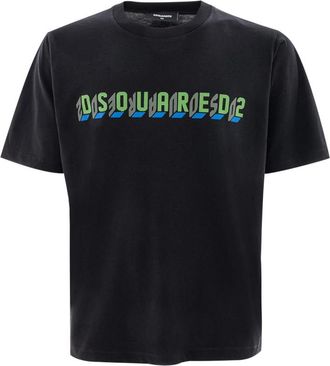 Dsquared2 Logo Print T-Shirt - Heren - T-shirts - Zwart - XS - Katoen - Tops