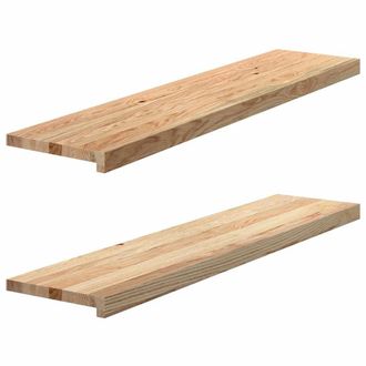 Berkfield Home Window Sills 2 pcs&not;Untreated 110x25x2 cm Solid Wood Oak in Brown | Size: Medium