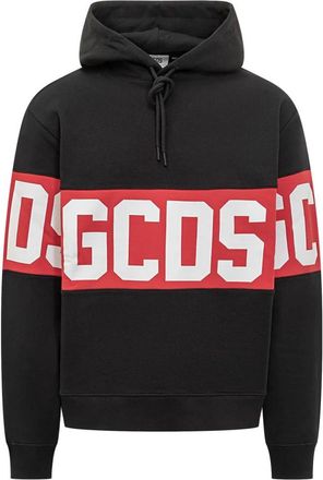 GCDS Band Logo Hoodie - Heren - Hoodies - Zwart - L - Katoen - Hoodies & sweatvesten