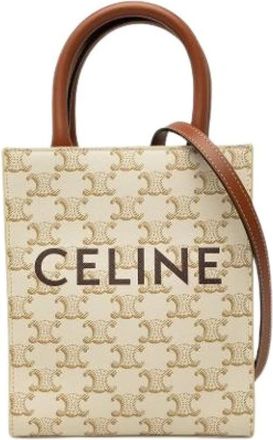 Celine Pre-owned Satchel - Dames - Vintage Shopper - Beige - ONE Size - Leer - Vintage
