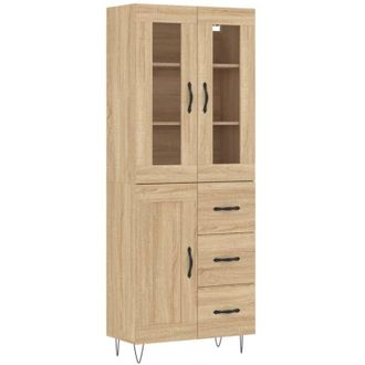 vidaXL Vidaxl - Aparador Alto Madera Contrachapada Color Roble 69,5x34x180 Cm