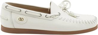 Valentino Sailor Shoes, male, Beige, Size: 10 US Palm Avenue Leather Boat Shoes