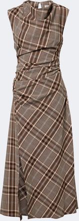 SIMKHAI Burke draped plaid midi dress