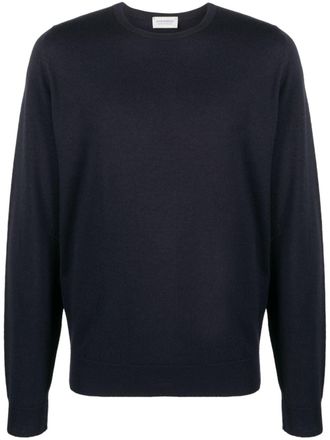 John Smedley Farhill trui van scheerwol - Blauw