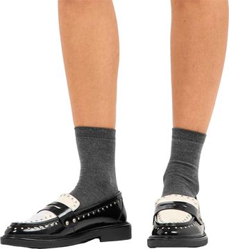 Steve Madden Penny-loafers met studs en blokhak voor dames, geschikt voor formele gelegenheden (Coco/Zwart)