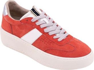 Shushop Stacey Platform Sneaker in Dark Coral Suede at Nordstrom, Size 8.5