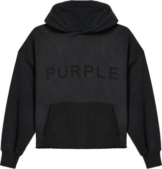 Purple Oversized Shadow Symbol Hoodie - Heren - Hoodies - Zwart - L - Katoen - Hoodies & sweatvesten