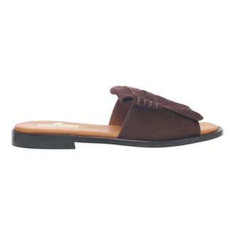 Sebago Sliders, female, Brown, Size: 6 1/2 US Slide Fringes