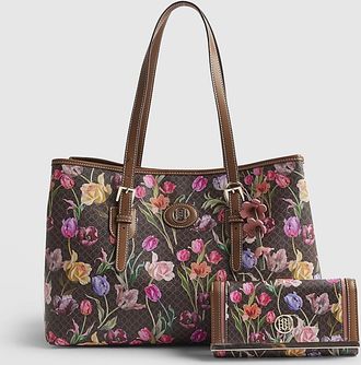 River Island Womens Wallet & Shopper Bag Brown Monogram Floral - One Size