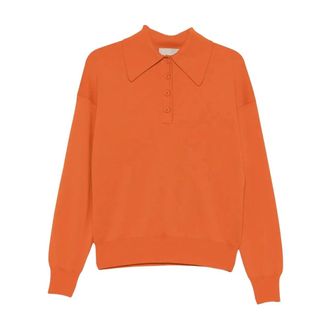 Alemais Claudia Knit Polo - Dames - Tops - Oranje - Maat: XS Zijde