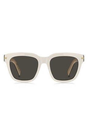BOSS 52mm Rectangular Sunglasses in White Black at Nordstrom Rack