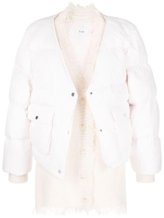 B+ab layered frayed puffer jacket - Pink