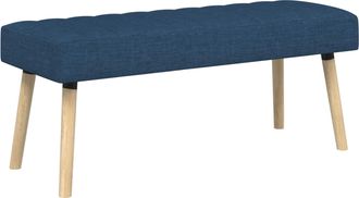vidaXL Banco Con Tapizado En Canal Azul 110 X 40 X 46 Cm Tela Vidaxl