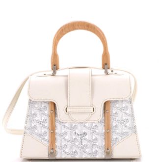 Goyard Structured Saigon Top Handle Bag Coated Canvas with Leather Mini