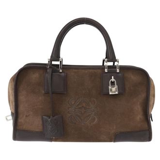 Loewe Amazona Bag Suede Brown Suede Handbag (Pre-Owned)