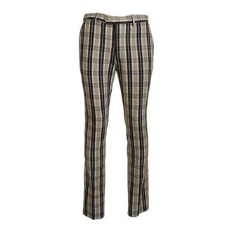 Bencivenga Multicolor Geruite Katoenen Broek - Heren - Slim Fit Broeken - Veelkleurig - XL - Katoen - Broeken