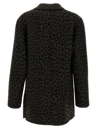 P.A.R.O.S.H. Leopard Print Wool Blazer - Black