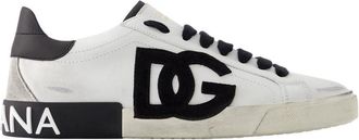 Dolce & Gabbana Portofino -Sneaker Dolce & Gabbana Leder schwarz/wei&szlig;