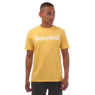 Timberland Heren Northwood Wordmark Katoen Crew Neck T-shirt (Geel)