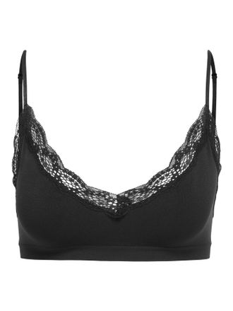 Only Bralette ONLY ONLVICKY LACE SCOOP NECK BRALETTE ACC, Damen, Gr. XS, N-Gr, schwarz, Jersey, Obermaterial: 90% Polyamid, 10% Elasthan, unifarben, k&ouml;rper